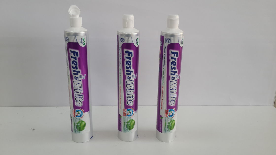 la couleur 160g multiple a imprimé la secousse en plastique de vis d'emballage de pâte dentifrice de stratification de papier d'aluminium sur le chapeau